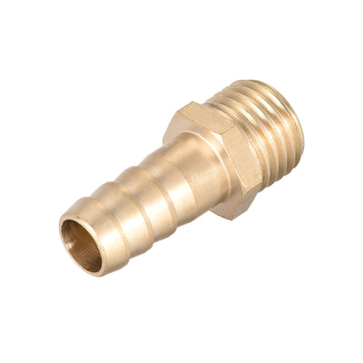 Harfington Uxcell Brass Fitting Connector Metric M14-1.5 Male to Barb Fit Hose ID 10mm 2pcs