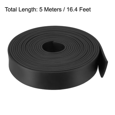 Harfington Uxcell Solid Rectangle Rubber Seal Strip 30mm Wide 3mm Thick, 5 Meters Long Black