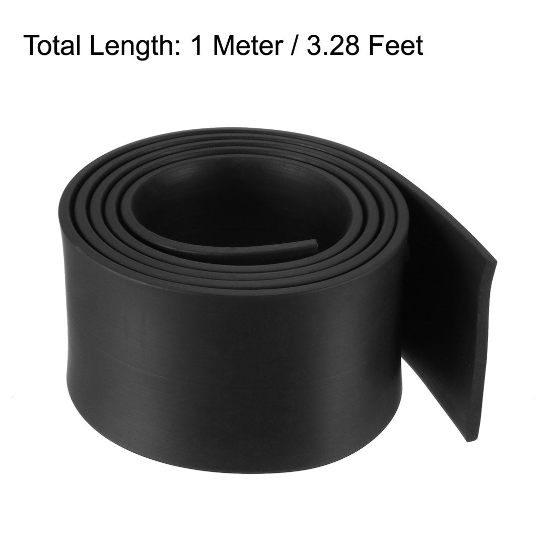 uxcell Uxcell Solid Rectangle Rubber Seal Strip 45mm Wide 3mm Thick, 1 Meter Long Black