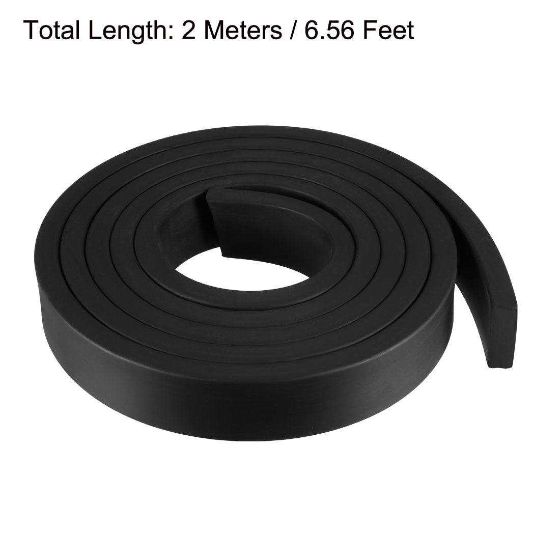 uxcell Uxcell Solid Rectangle Rubber Seal Strip 30mm Wide 10mm Thick, 2 Meters Long Black