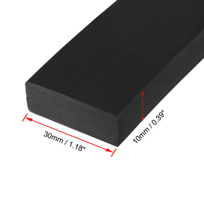 Harfington Uxcell Solid Rectangle Rubber Seal Strip 30mm Wide 10mm Thick, 2 Meters Long Black