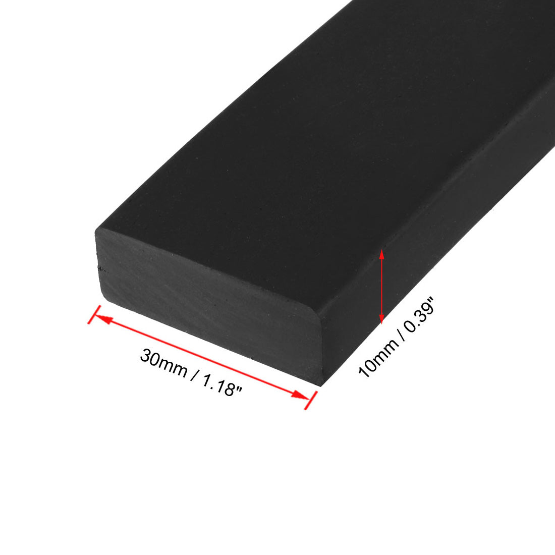 uxcell Uxcell Solid Rectangle Rubber Seal Strip 30mm Wide 10mm Thick, 3 Meters Long Black