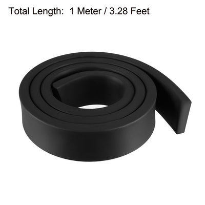 Harfington Uxcell Solid Rectangle Rubber Seal Strip 35mm Wide 10mm Thick, 1 Meter Long Black