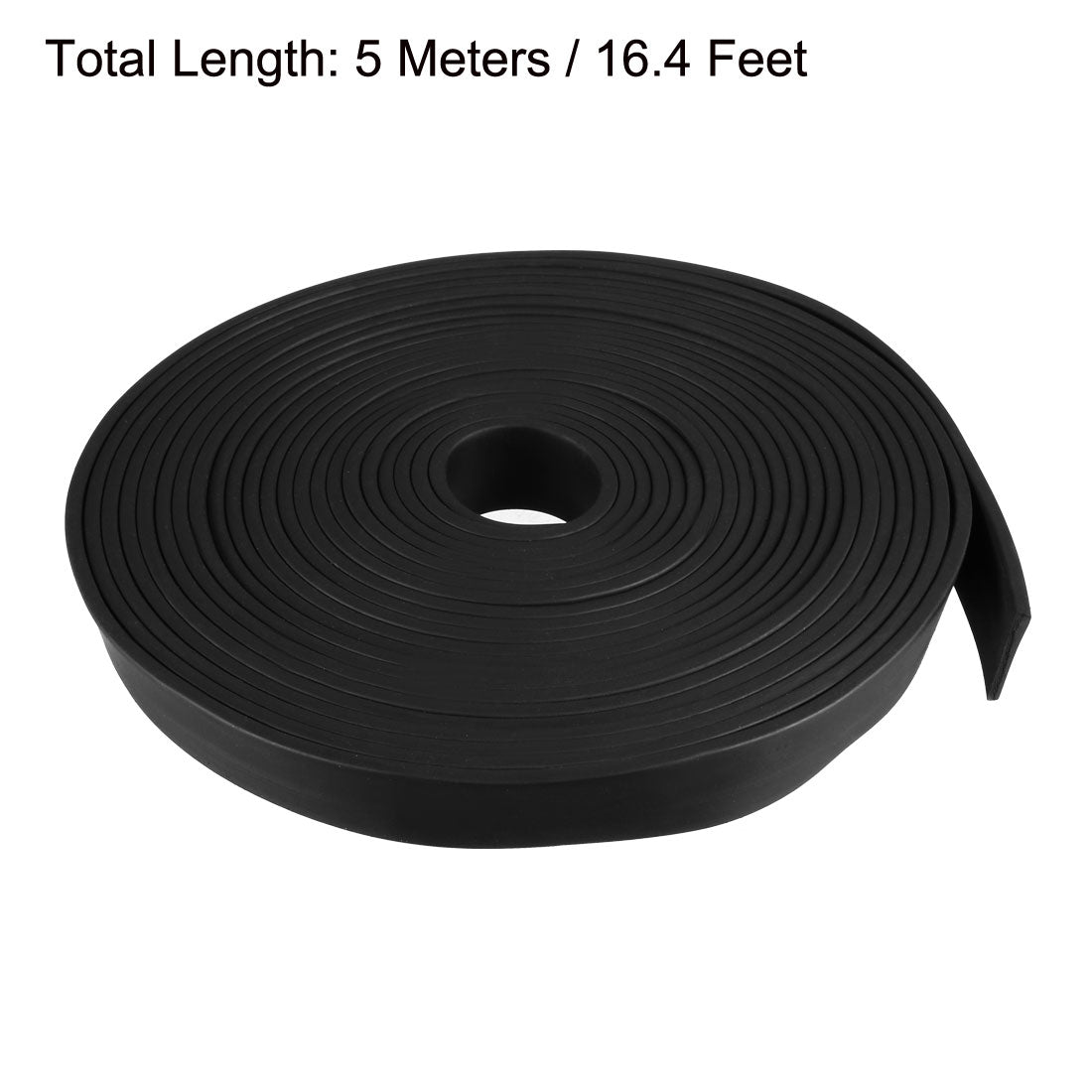 uxcell Uxcell Solid Rectangle Rubber Seal Strip 15mm Wide 2mm Thick, 5 Meters Long Black
