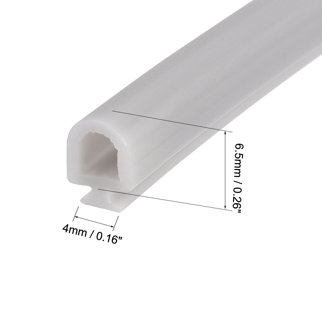 uxcell Uxcell T-Slot Mount Weatherstrip Seal 6.5mm Bulb Bubble for 4mm Slot 3 Meters Gray