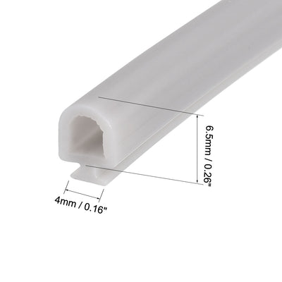 Harfington Uxcell T-Slot Mount Weatherstrip Seal 6.5mm Bulb Bubble for 4mm Slot 5 Meters Gray