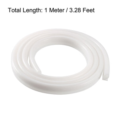 Harfington Uxcell T-Slot Mount Weatherstrip Seal 7mm Bulb Bubble for 6mm Slot 1 Meter White
