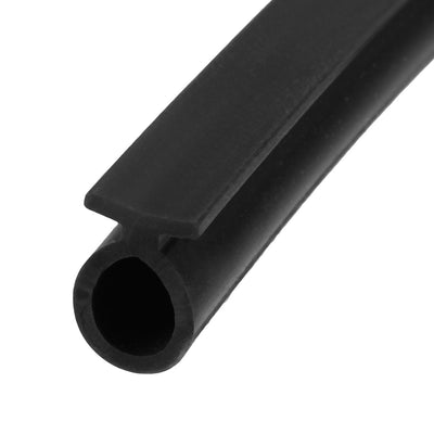 Harfington Uxcell T-Slot Mount Weatherstrip Seal 7mm Bulb Bubble for 6mm Slot 5 Meters Black
