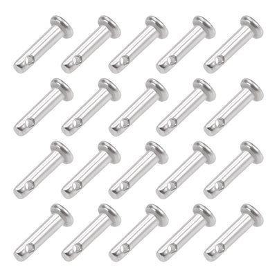 Harfington Uxcell Single Hole Clevis Pins - 3mm x 12mm Flat Head 304 Stainless Steel Link Hinge Pin 20Pcs