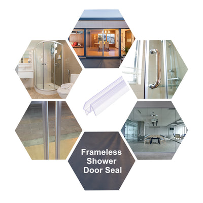 Harfington Uxcell Frameless Glass Shower Door Sweep -5/16-Inch Glass x 27.56Inch Length