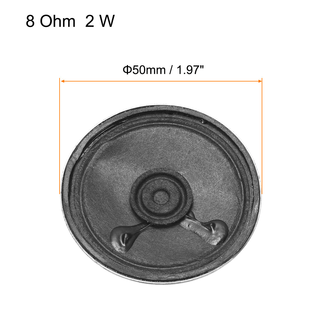 uxcell Uxcell 2W 8 Ohm DIY Magnetic Speaker 50mm Round Shape Replacement Loudspeaker for