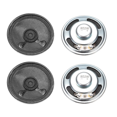 Harfington Uxcell 2W 8 Ohm DIY Magnetic Speaker 50mm Round Shape Replacement Loudspeaker for  4pcs