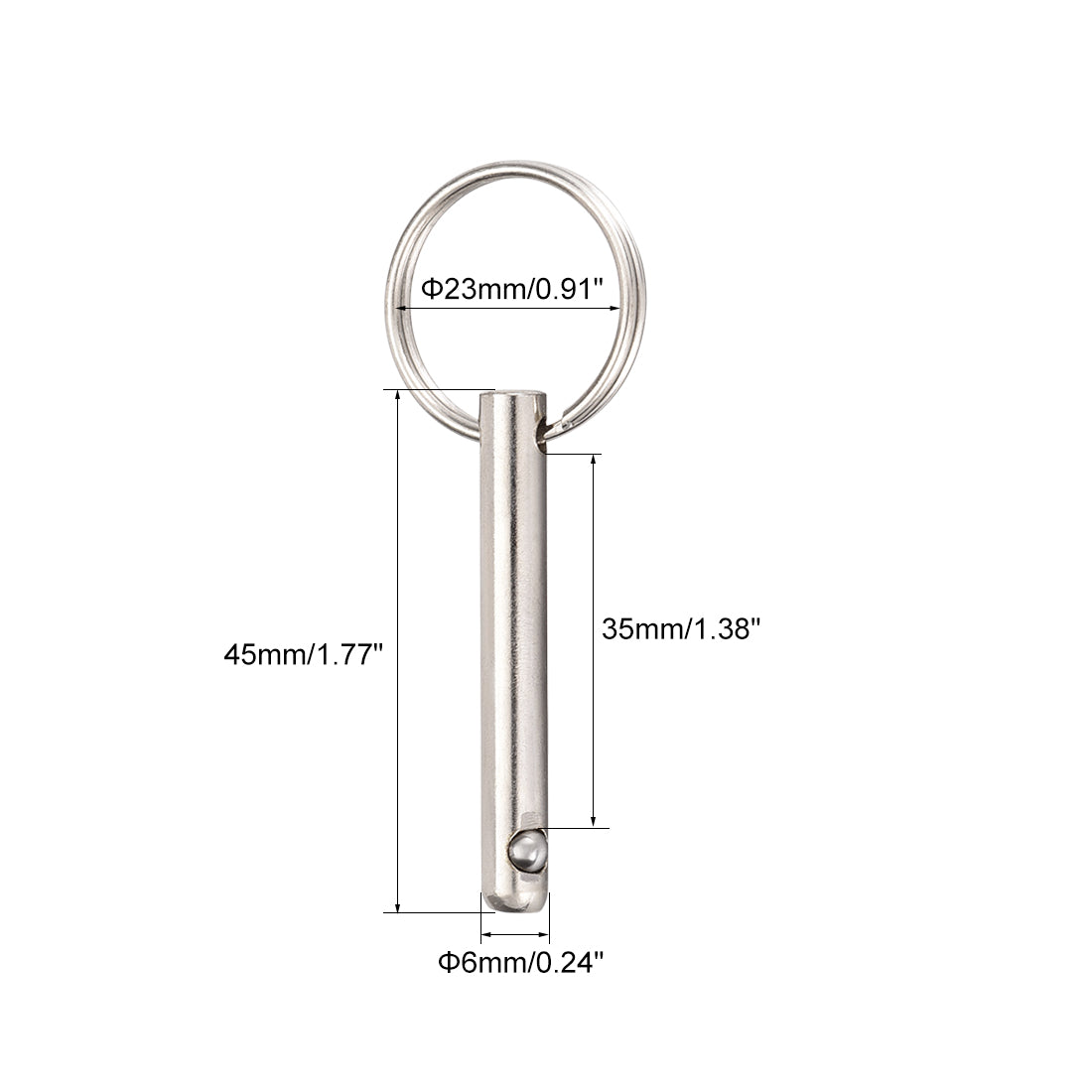 Uxcell Uxcell Quick Release Pin 8mmX70mm Marine Hardware for Boat Bimini Top Deck Hinge 4Pcs