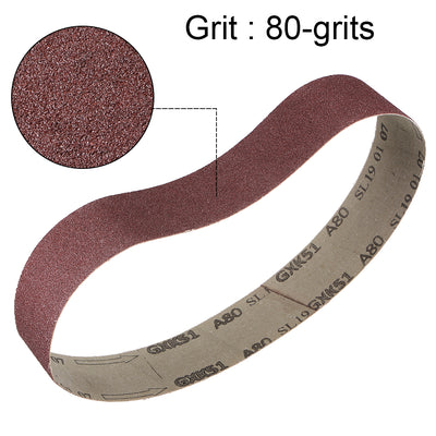 Harfington Uxcell 2 x 27 Inch Sanding Belt 80 Grit Sand Belts for Belt Sander 3pcs