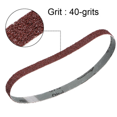 Harfington Uxcell 5/8 x 18 Inch Sanding Belt 40 Grit Aluminum Oxide Sand Belts 10pcs