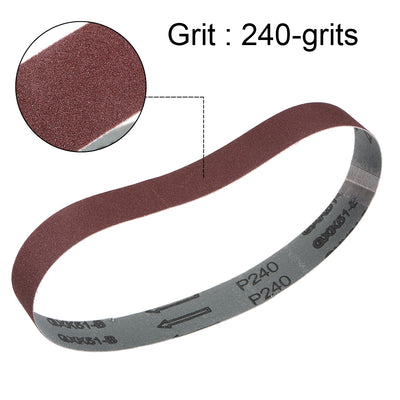 Harfington Uxcell 1.2 x 21 Inch Sanding Belt 240 Grit Aluminum Oxide Sand Belts 5pcs