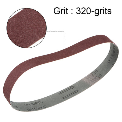 Harfington Uxcell 1.2 x 21 Inch Sanding Belt 320 Grit Aluminum Oxide Sand Belts 10pcs