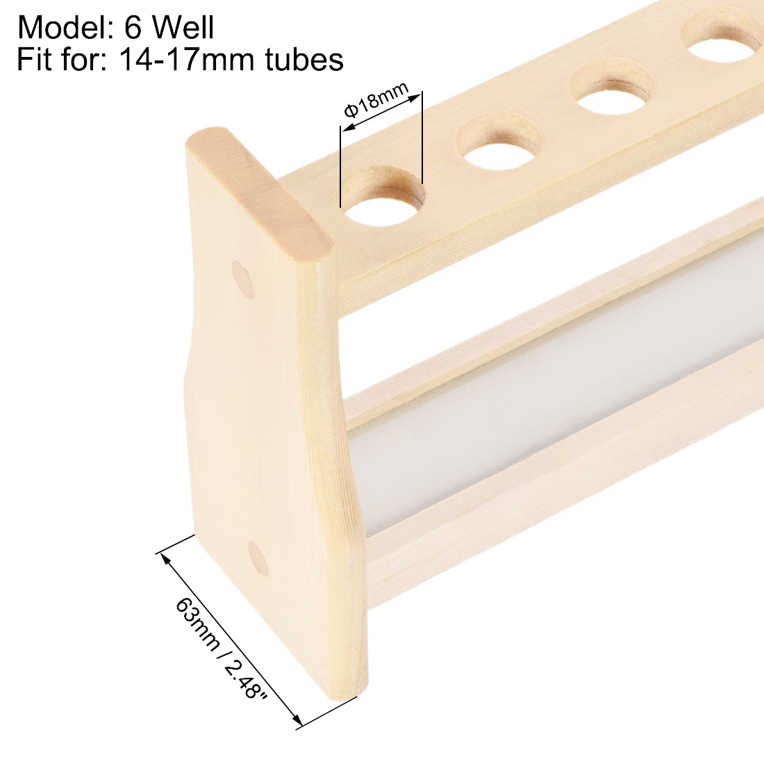 uxcell Uxcell Wooden Test Tube Holder Rack 6 Wells for 10ml Centrifuge Tubes