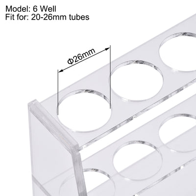 Harfington Uxcell Acrylic Test Tube Holder Rack 6 Wells for 50ml Centrifuge Tubes Clear