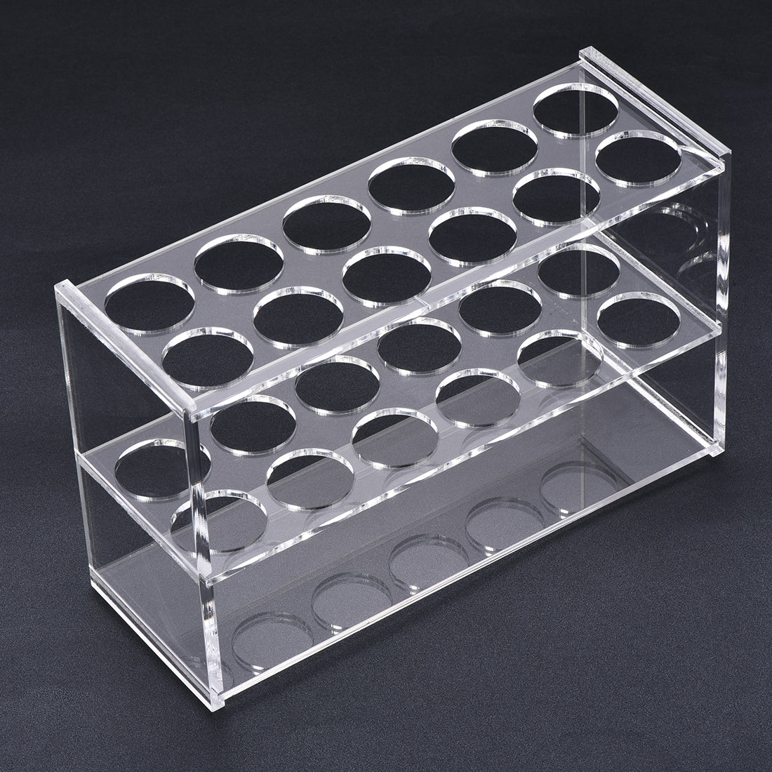 uxcell Uxcell Acrylic Test Tube Holder Rack 2x6 Wells for Centrifuge Tubes Clear