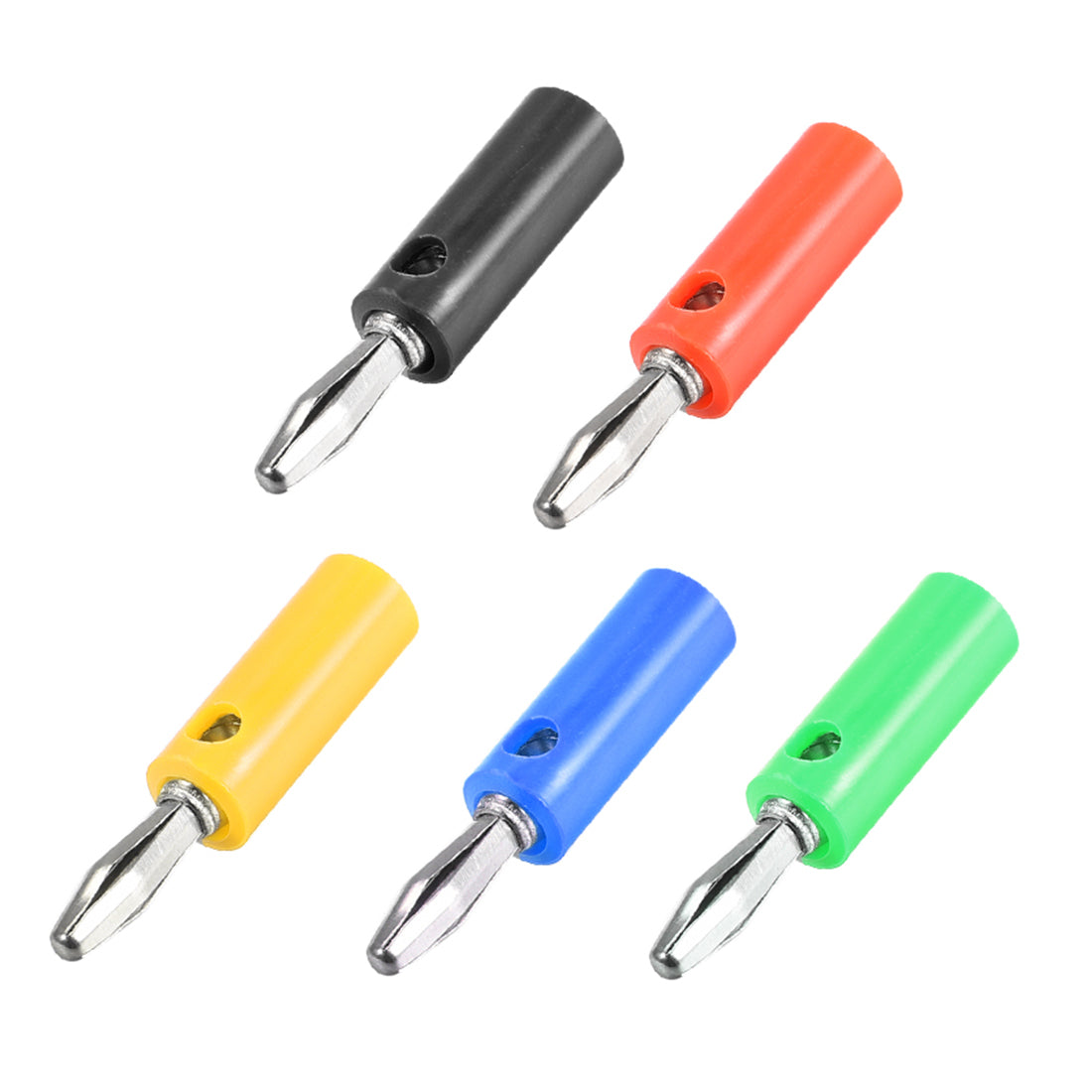 uxcell Uxcell 4mm Banana Speaker Wire Cable Screw Plugs Connectors  5-Colors 10pcs Jack Connector