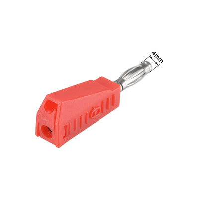 Harfington Uxcell 4mm Banana Speaker Wire Cable Plugs Connectors Red 20A Jack Connector 5pcs