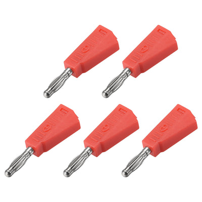 Harfington Uxcell 4mm Banana Speaker Wire Cable Plugs Connectors Red 20A Jack Connector 5pcs