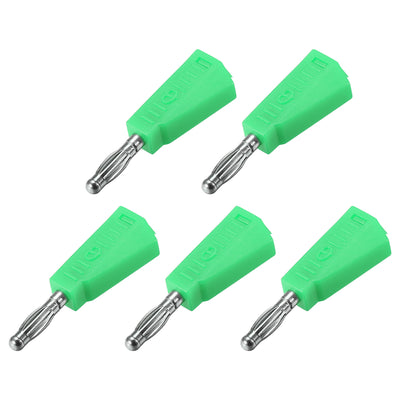 Harfington Uxcell 4mm Banana Speaker Wire Cable Plugs Connectors Green 20A Jack Connector 5pcs
