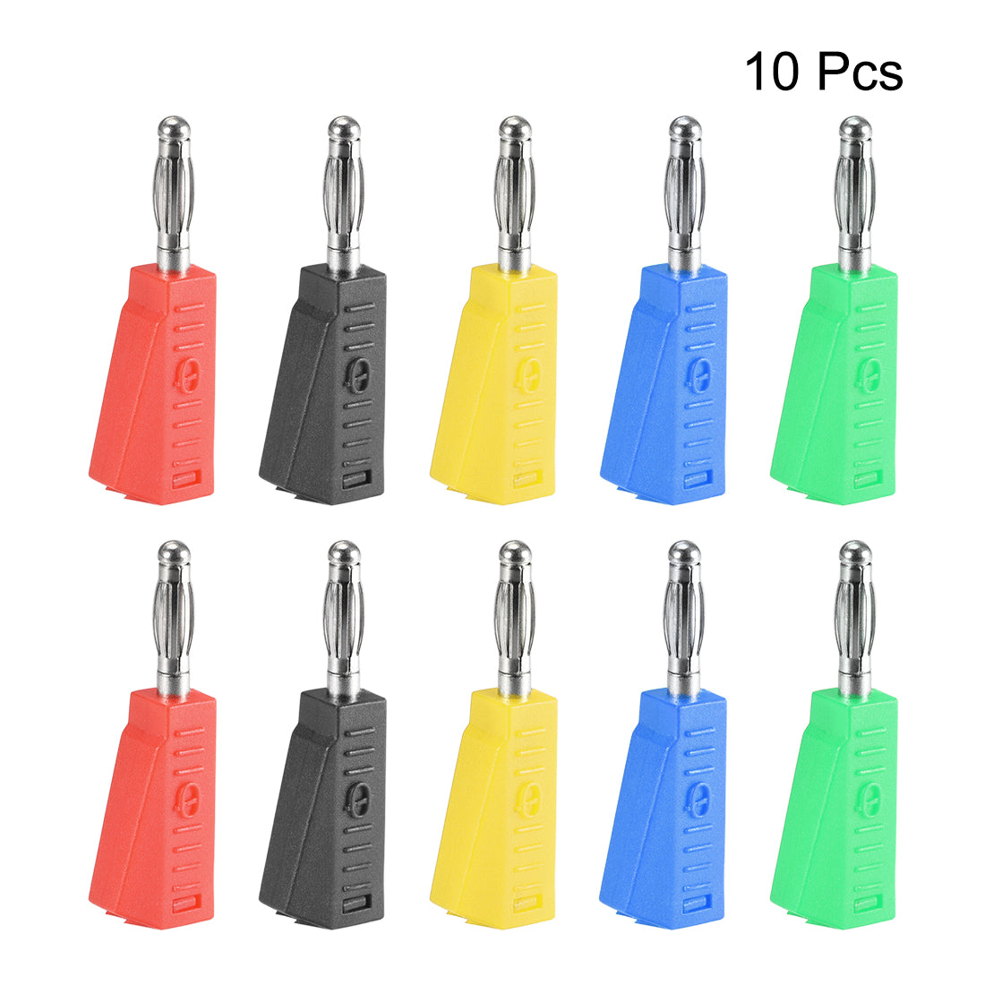 uxcell Uxcell 4mm Banana Speaker Wire Cable Plugs Connectors 5 Colors 20A Jack Connector 10pcs
