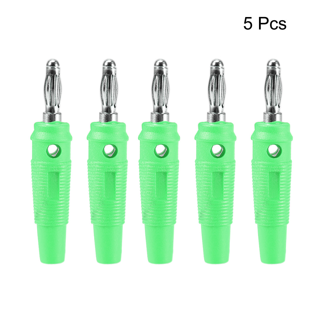 uxcell Uxcell 4mm Banana Speaker Plug Screws Cable Plugs Connectors Green 10A Jack Connector 5pcs