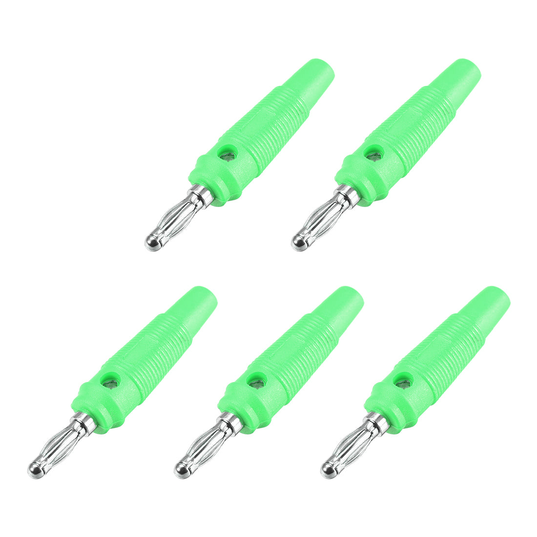 uxcell Uxcell 4mm Banana Speaker Plug Screws Cable Plugs Connectors Green 10A Jack Connector 5pcs