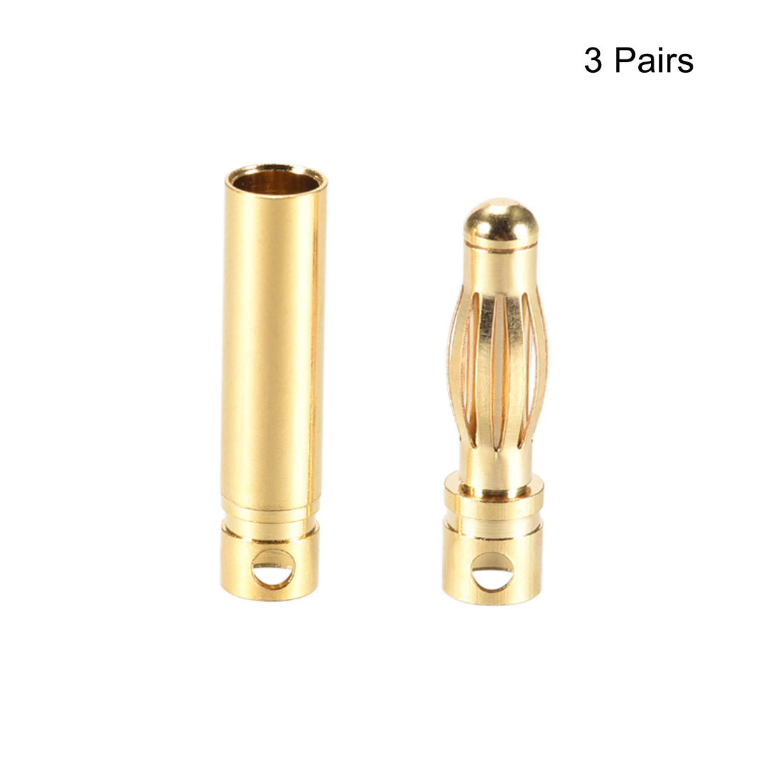 uxcell Uxcell 4mm Male and Female Banana Speaker Plug Cable Connectors Gold Tone Jack Connector 3 Pairs