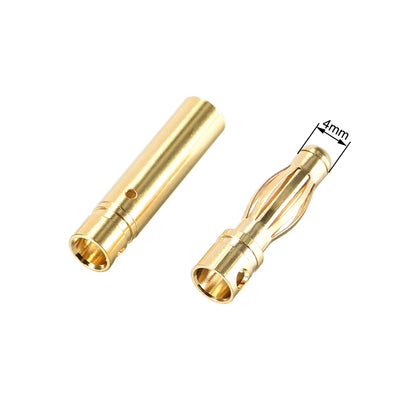 Harfington Uxcell 4mm Male and Female Banana Speaker Plug Cable Connectors Gold Tone Jack Connector 3 Pairs