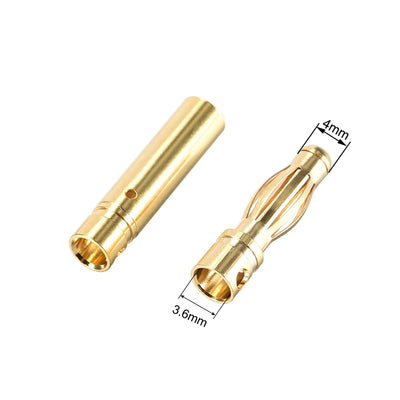 Harfington Uxcell 4mm Male and Female Banana Speaker Plug Cable Connectors Gold Tone Jack Connector 5 Pairs