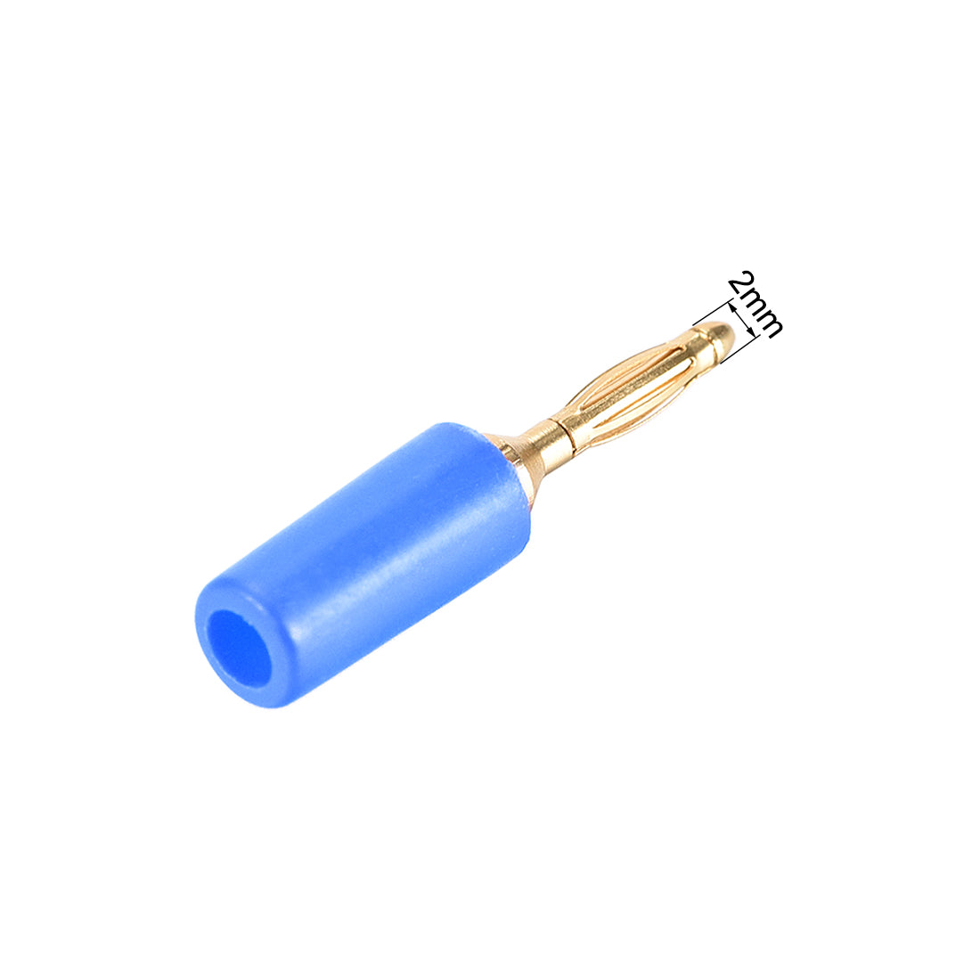 uxcell Uxcell 2mm Banana Speaker Wire Cable Plugs Connectors Gold Blue 5pcs Jack Connector