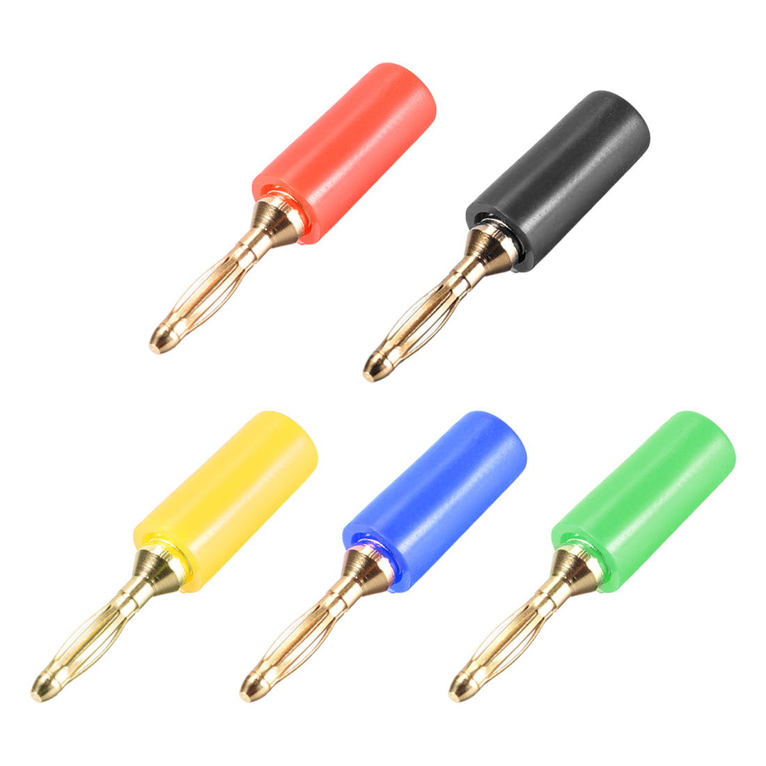 uxcell Uxcell 2mm Banana Speaker Wire Cable Plugs Connectors 5 Colors 5pcs Jack Connector