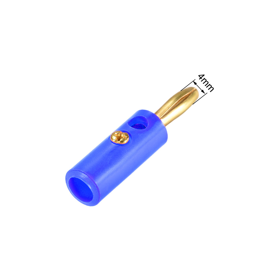 uxcell Uxcell 4mm Banana Speaker Wire Cable Screw Plugs Connectors Gold Blue 5pcs Jack Connector