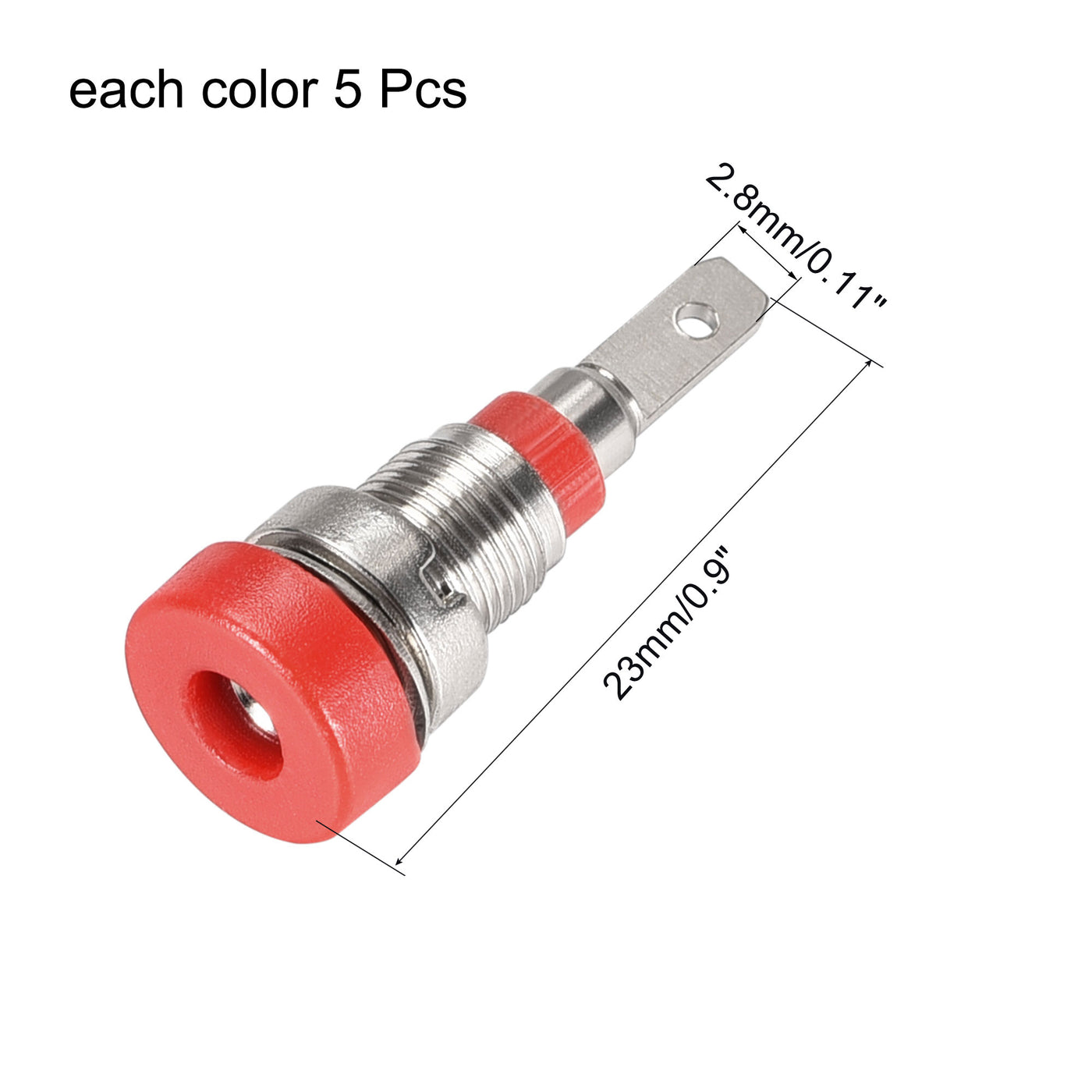 uxcell Uxcell 10pcs 2mm Banana Jack Binding Post Female Socket Plug Terminal Connector 24A for Loudspeaker Amplifier Red Black