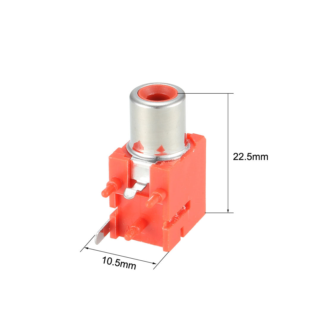 uxcell Uxcell PCB Panel Mount Single RCA Socket Female Jack Audio Video AV Connector Red 2pins 10Pcs