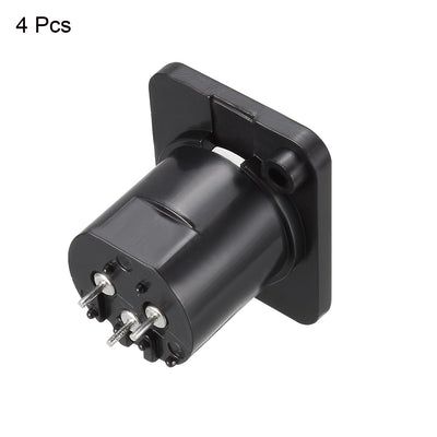 Harfington Uxcell YL3059 3-Pin XLR Male Jack Panel Mount For Microphone Connector Adapter Converter Audio Speaker Twist Lock 4Pcs