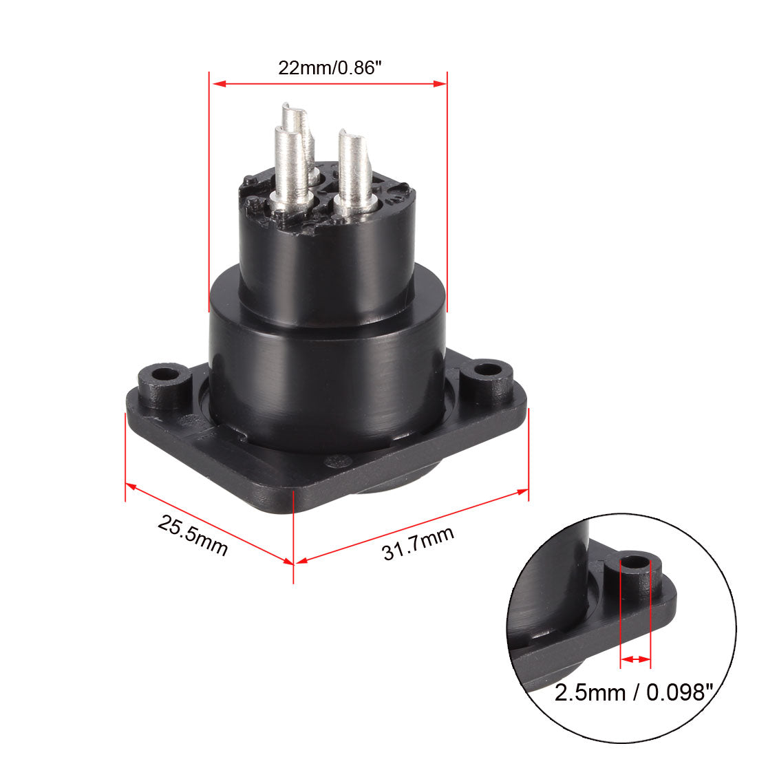 uxcell Uxcell 3-Pin XLR Female Jack Panel Mount For Microphone Connector Adapter Converter Audio Speaker Twist Lock 10Pcs YL3063