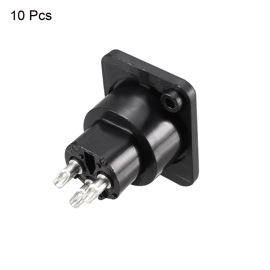uxcell Uxcell 3-Pin XLR Female Jack Panel Mount For Microphone Connector Adapter Converter Audio Speaker Twist Lock 10Pcs YL3063