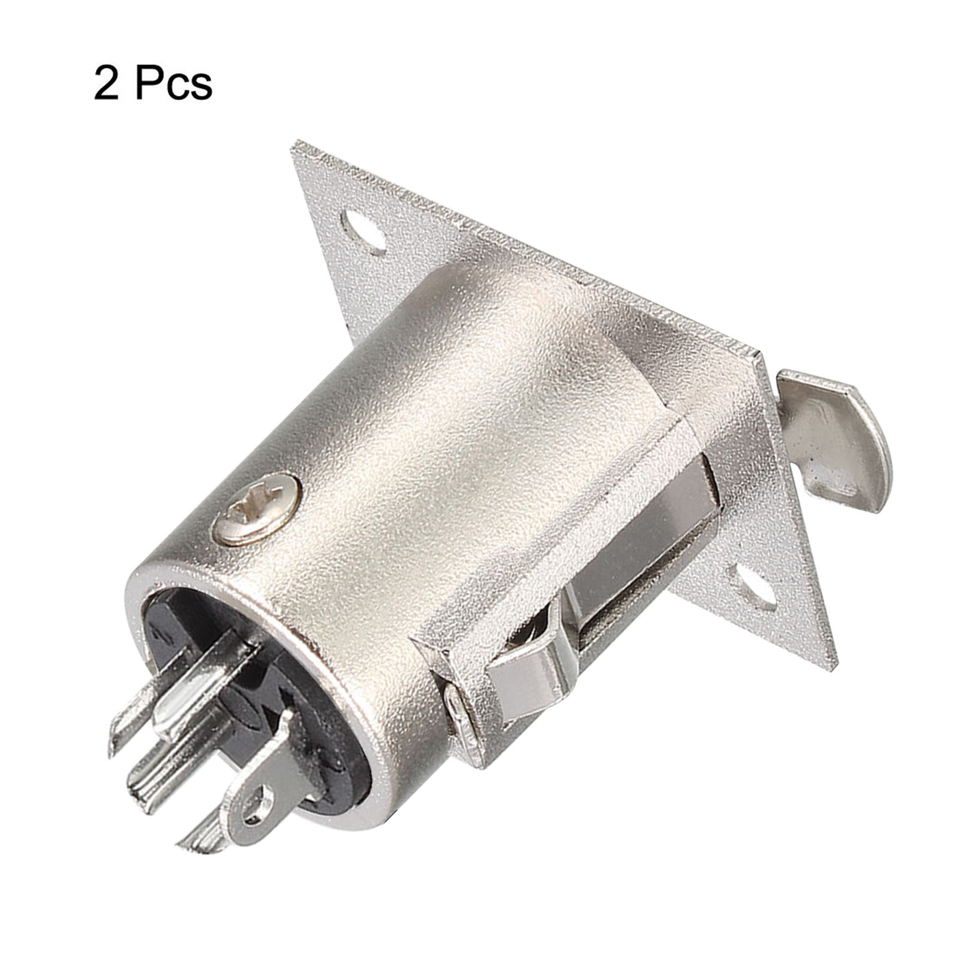 uxcell Uxcell 4-Pin XLR Female Jack Panel Mount for Microphone Connector Adapter Converter Audio Speaker Silver Tone 2Pcs YL3070-1-4P