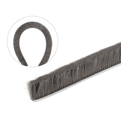 Harfington Uxcell Brush Weather Stripping, Adhesive Felt Door Seal Strip Weatherstrip Door Sweep Brush for Door Window  394Inch L X 0.6 Inch W  (10000mm X 15mm ) Gray