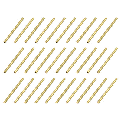 Harfington Uxcell Brass Round Tube 8mm OD 1mm Wall Thickness 30mm Length Seamless Pipe Tubing for DIY Crafts 30 Pcs