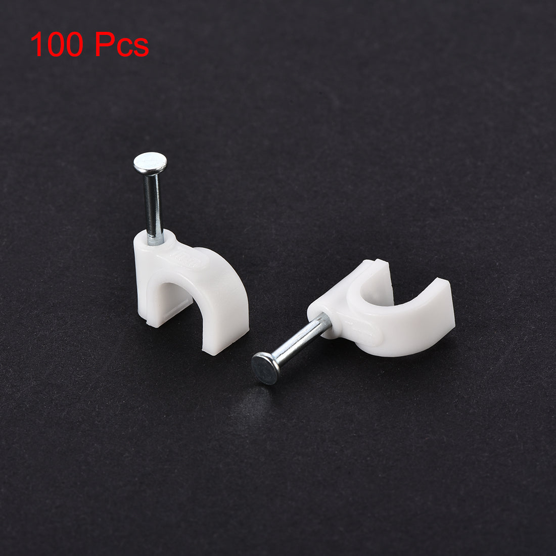 uxcell Uxcell Nail Cable Clips Wire Holder Round Fastener 7mm Clamps for Home Office Cords Management White 100Pcs