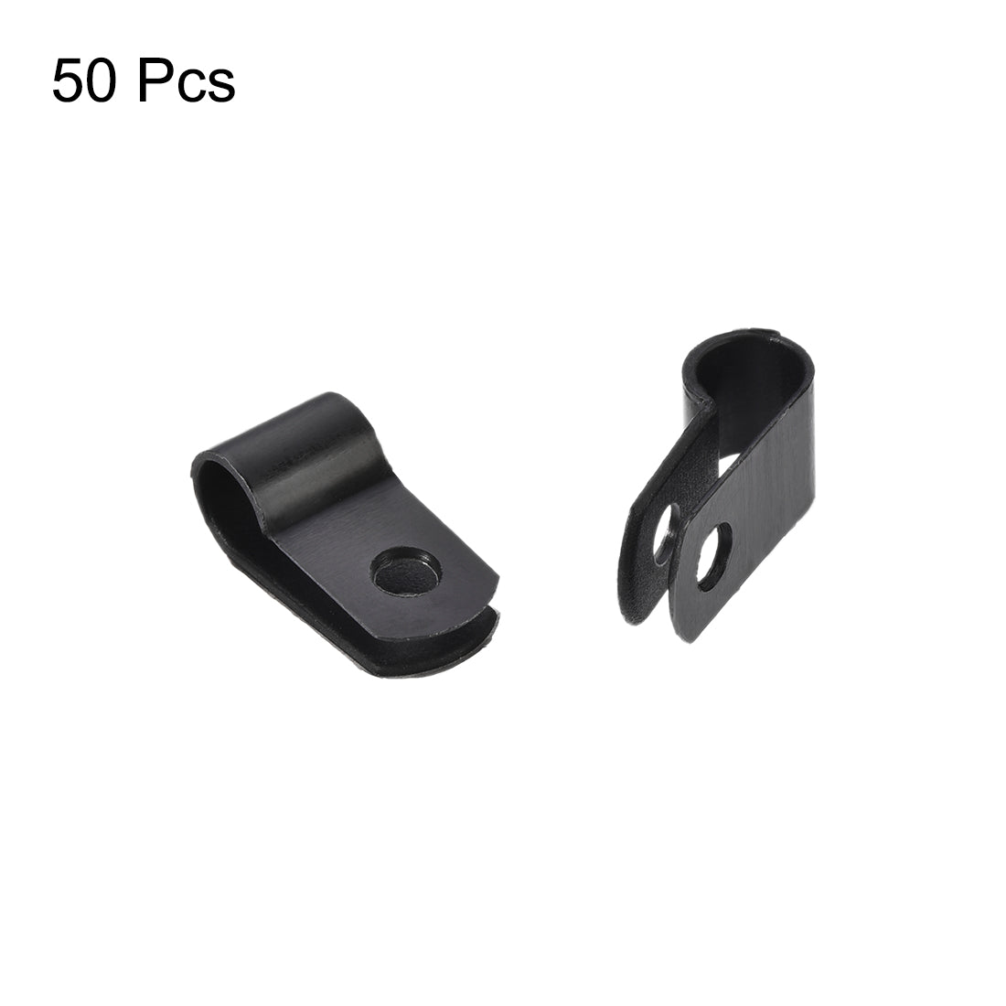 uxcell Uxcell Cable Clips Wire Holder R Type Clamp Fastener 6.4mm for Home Office Cords Management Black 50Pcs