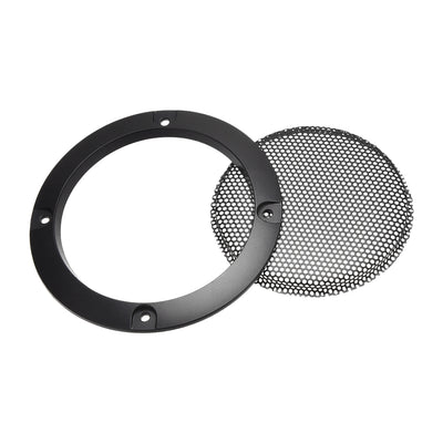 Harfington Uxcell Grill Cover 3 Inch 95mm Mesh Decorative Circle Subwoofer Guard Protector Black