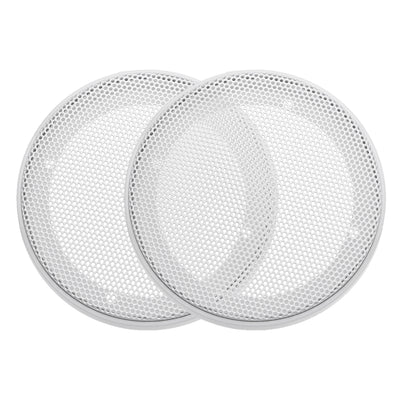 Harfington Uxcell Grill Cover 3 Inch 106.5mm Mesh Circle Subwoofer Guard Protector White 2pcs