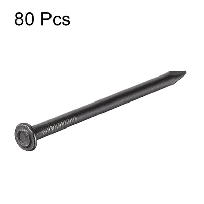 Harfington Uxcell Hardware Nails Carbon Steel Point Tip Wall Cement Nail 50mm 2-inch Black 80pcs